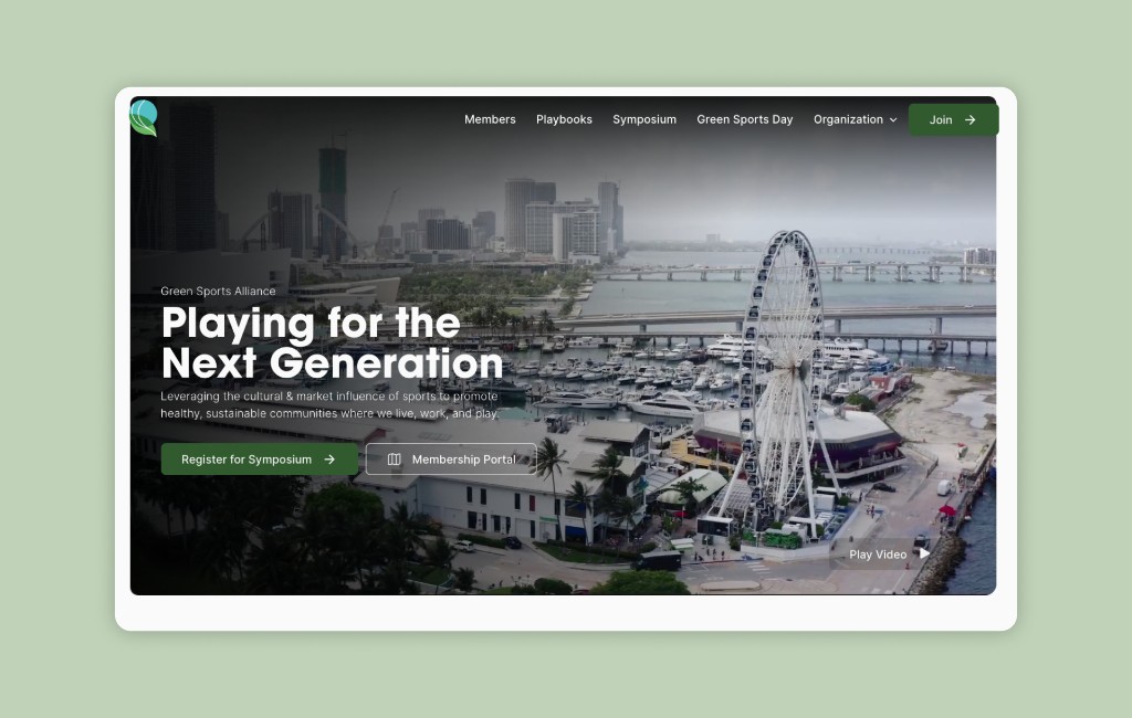 Green Sports Alliance website screenshot